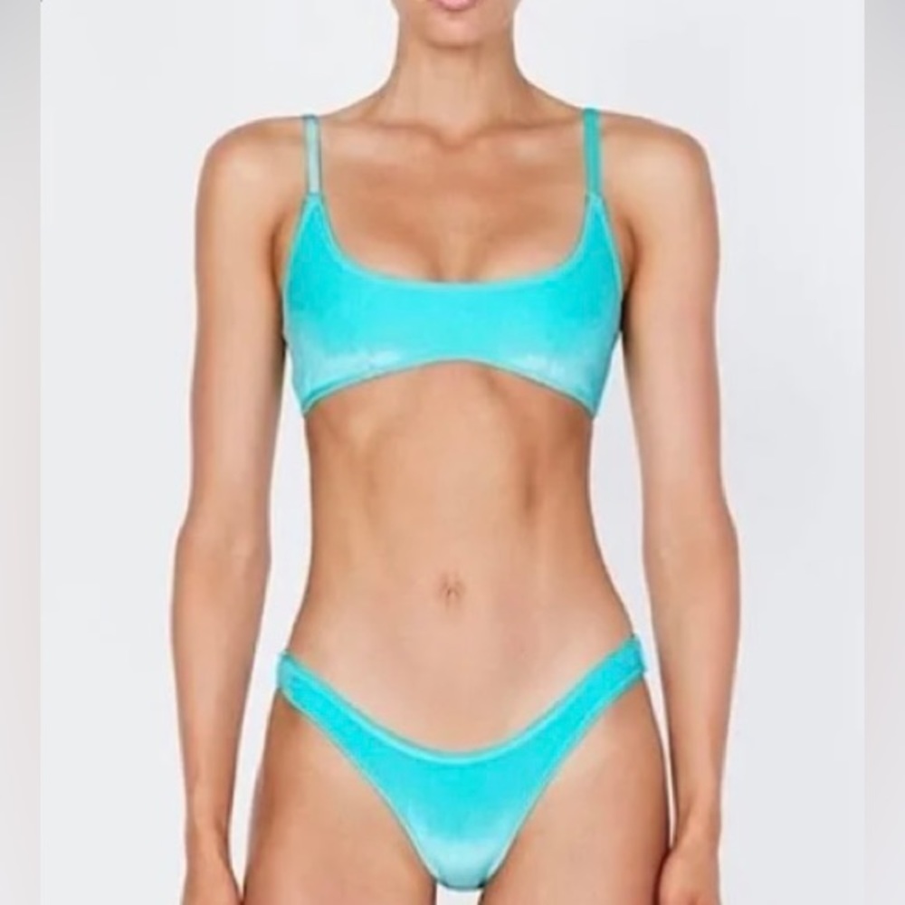 Triangl blue velvet maci bikini